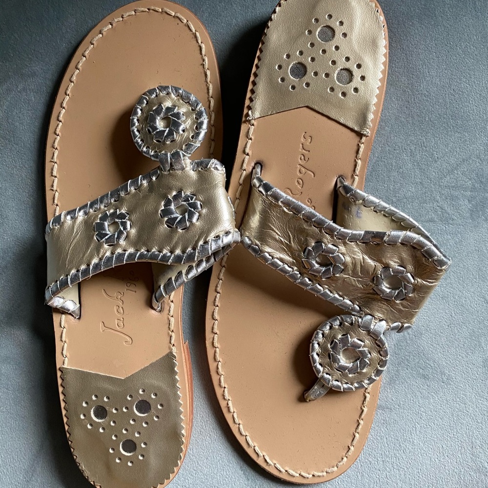NWOT Gold and Silver Jack Rogers Sandals